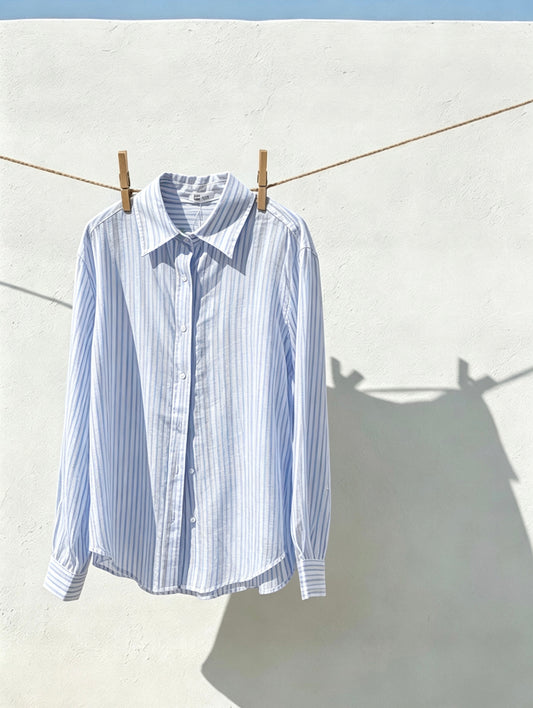 Chloé Blue & White Striped Oversized Shirt