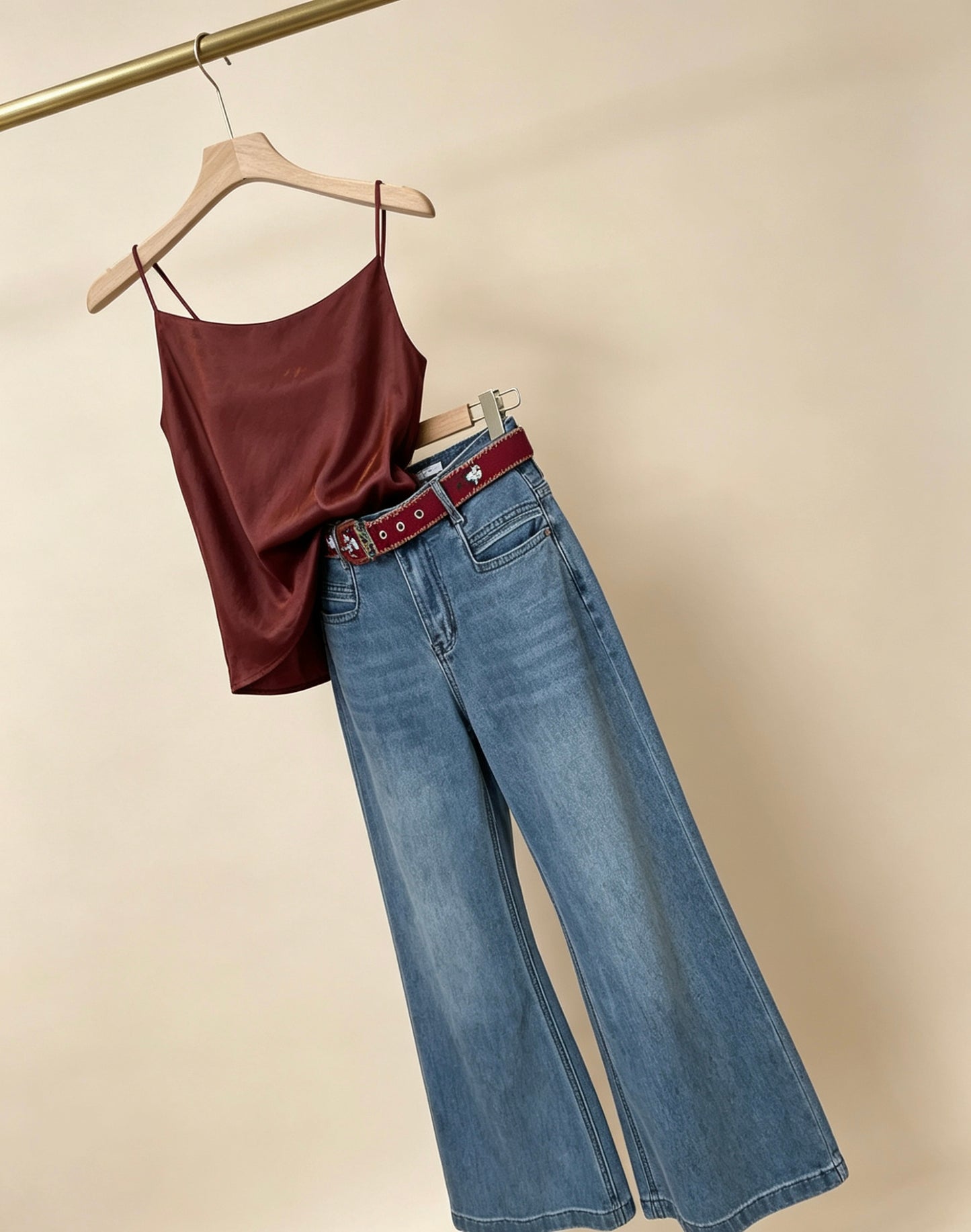 Louise Washed Blue High-Waisted Wide-Leg Jeans