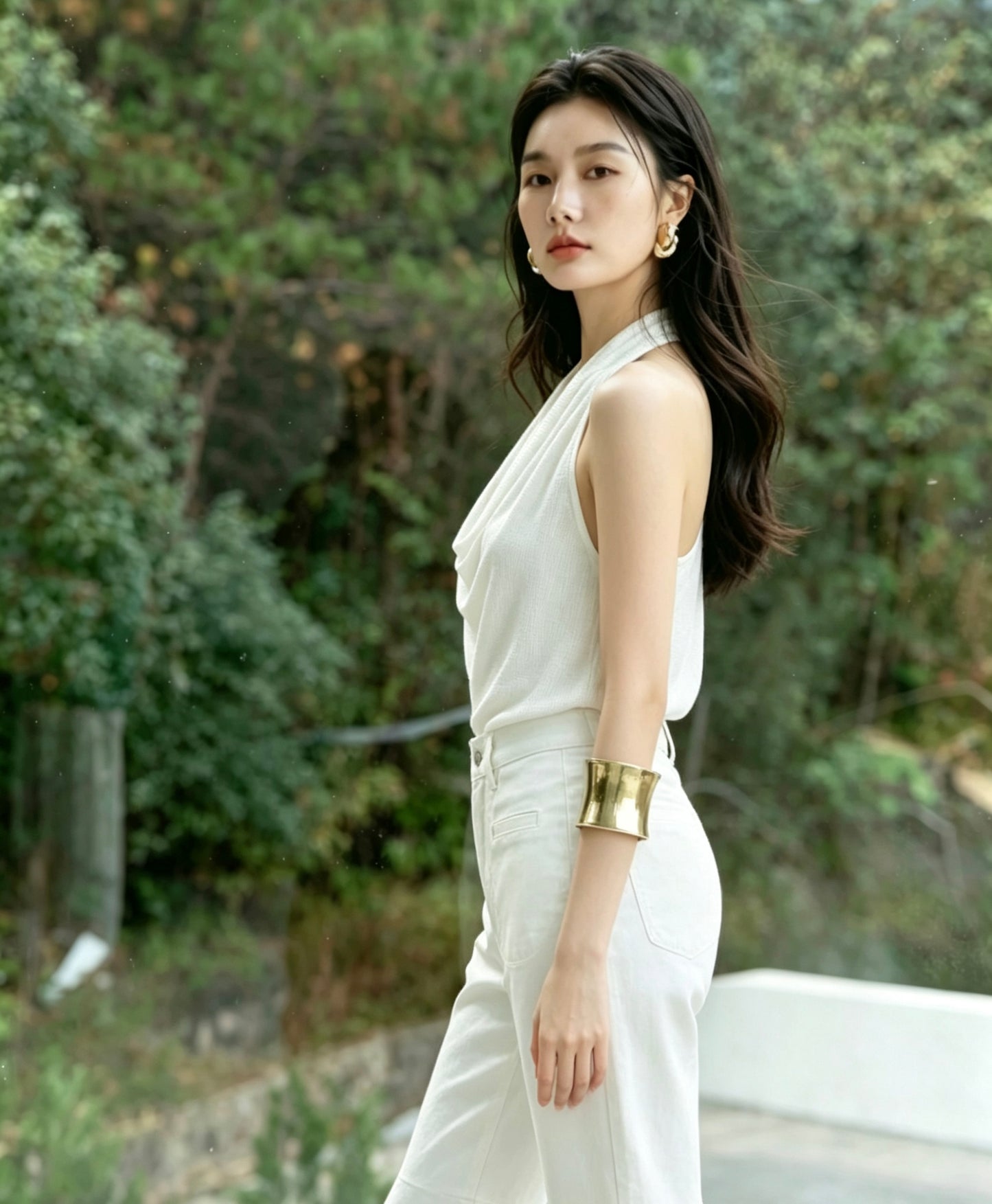Camille Cowl Neck Knit Halter Top