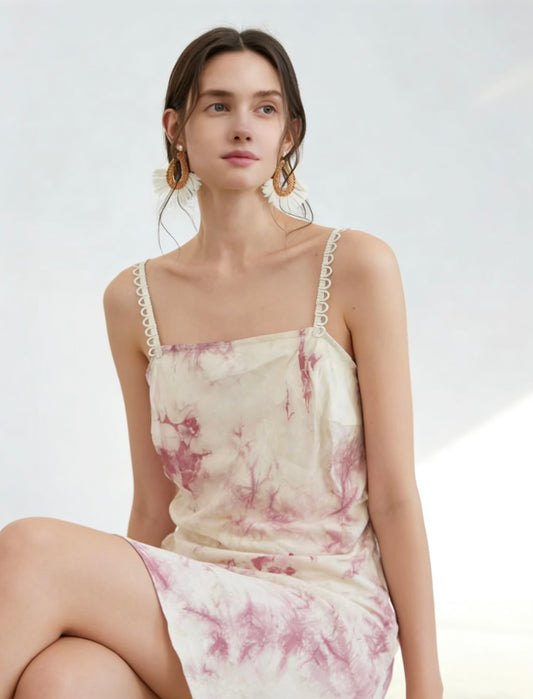 Lila Blush Tie-Dye Slip Dress