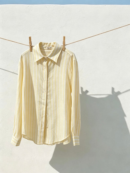 Manon Yellow Striped Linen Shirt