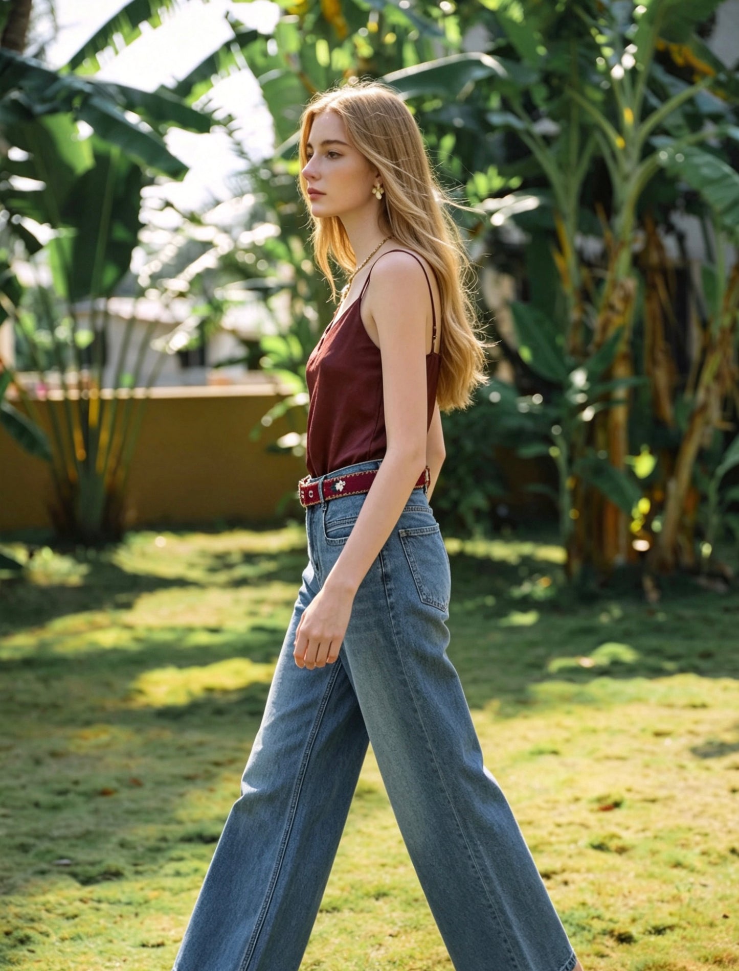 Louise Washed Blue High-Waisted Wide-Leg Jeans