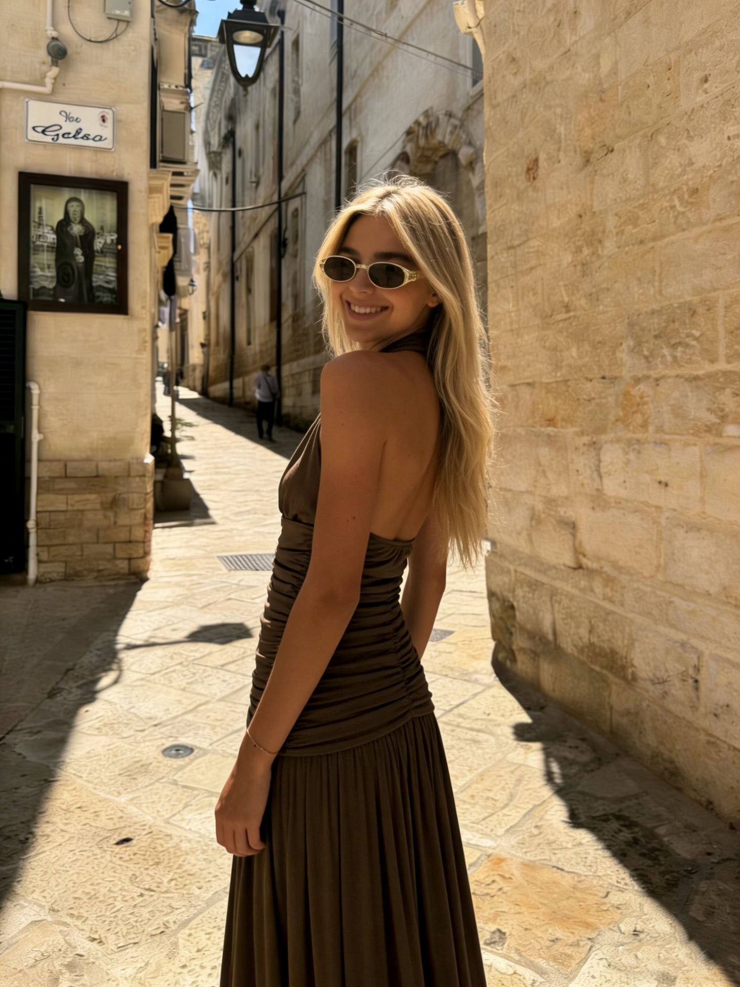 The Cocoa Ruched Maxi Dress