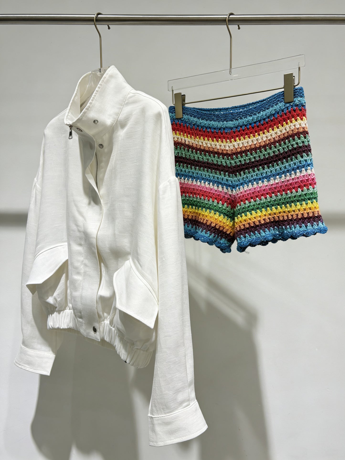 Elara White Linen Cropped Jacket