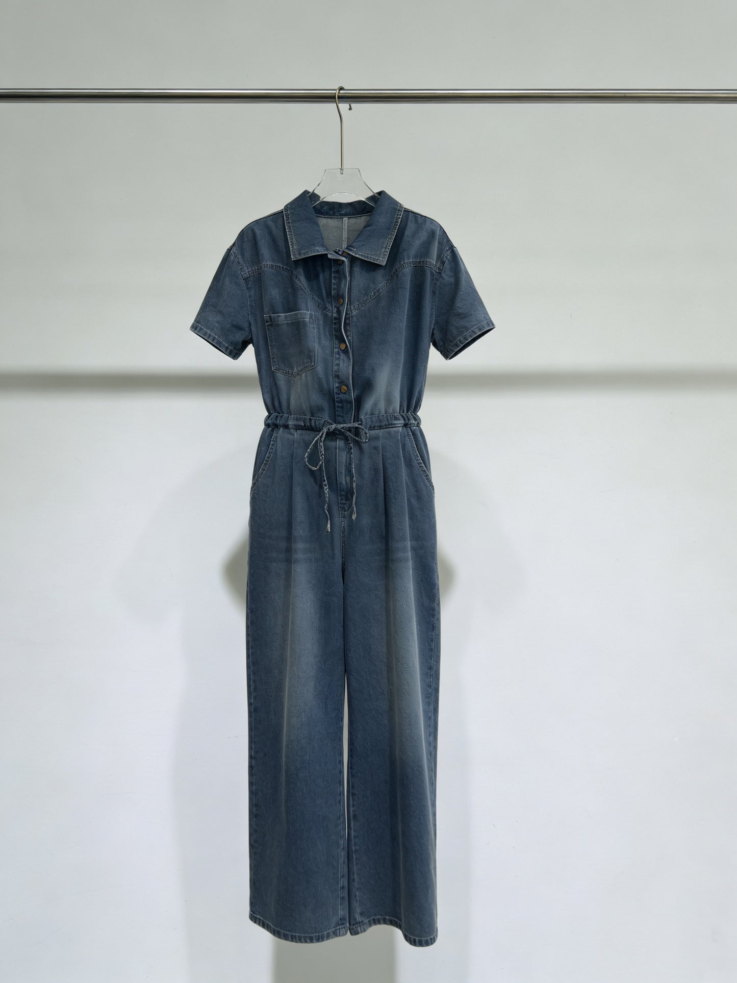 Camille Washed Denim Jumpsuit
