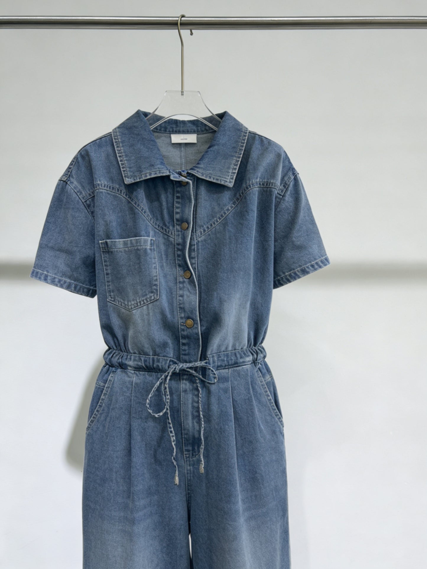 Camille Washed Denim Jumpsuit