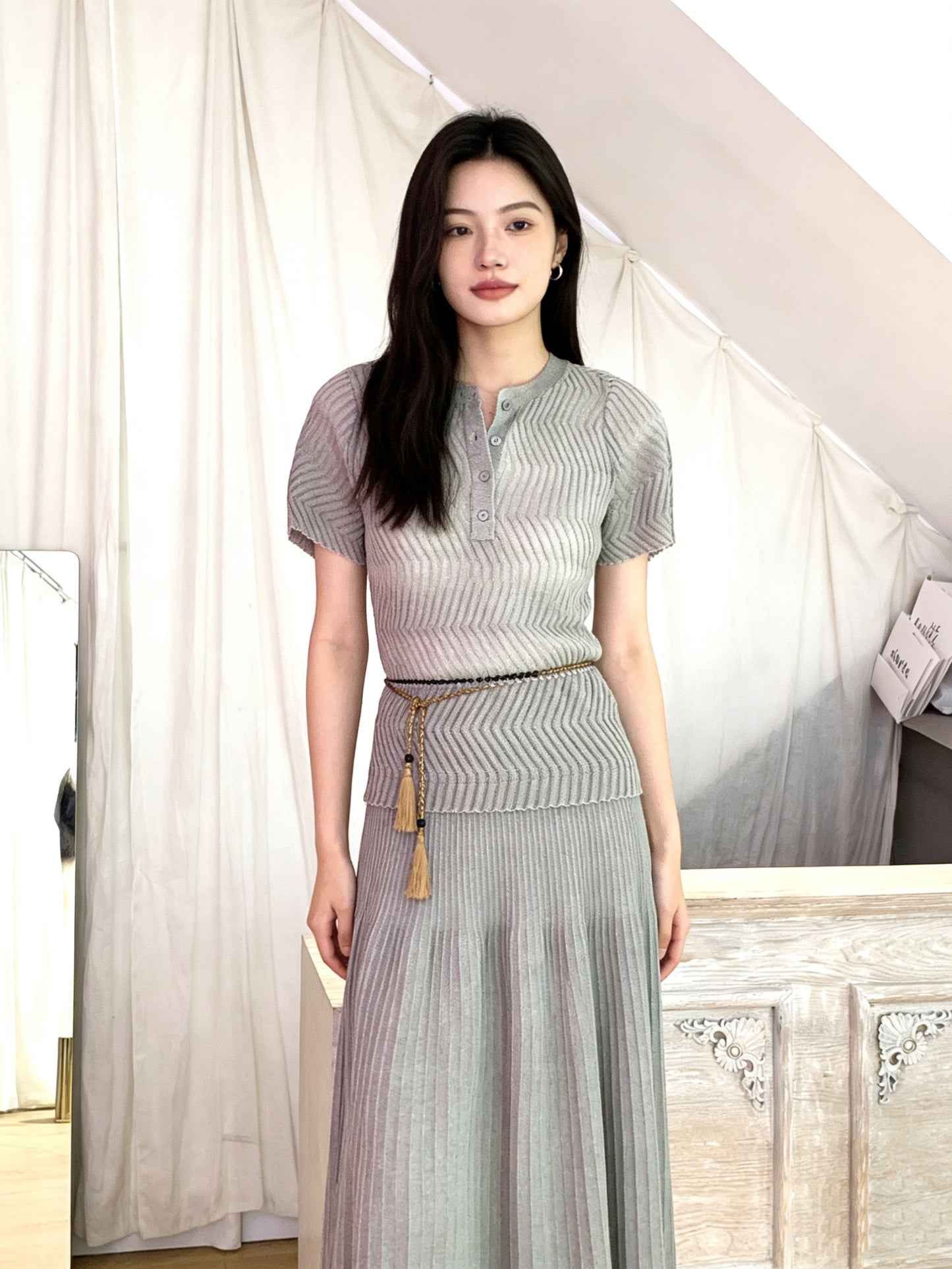 The Silver Wave Knit Dress
