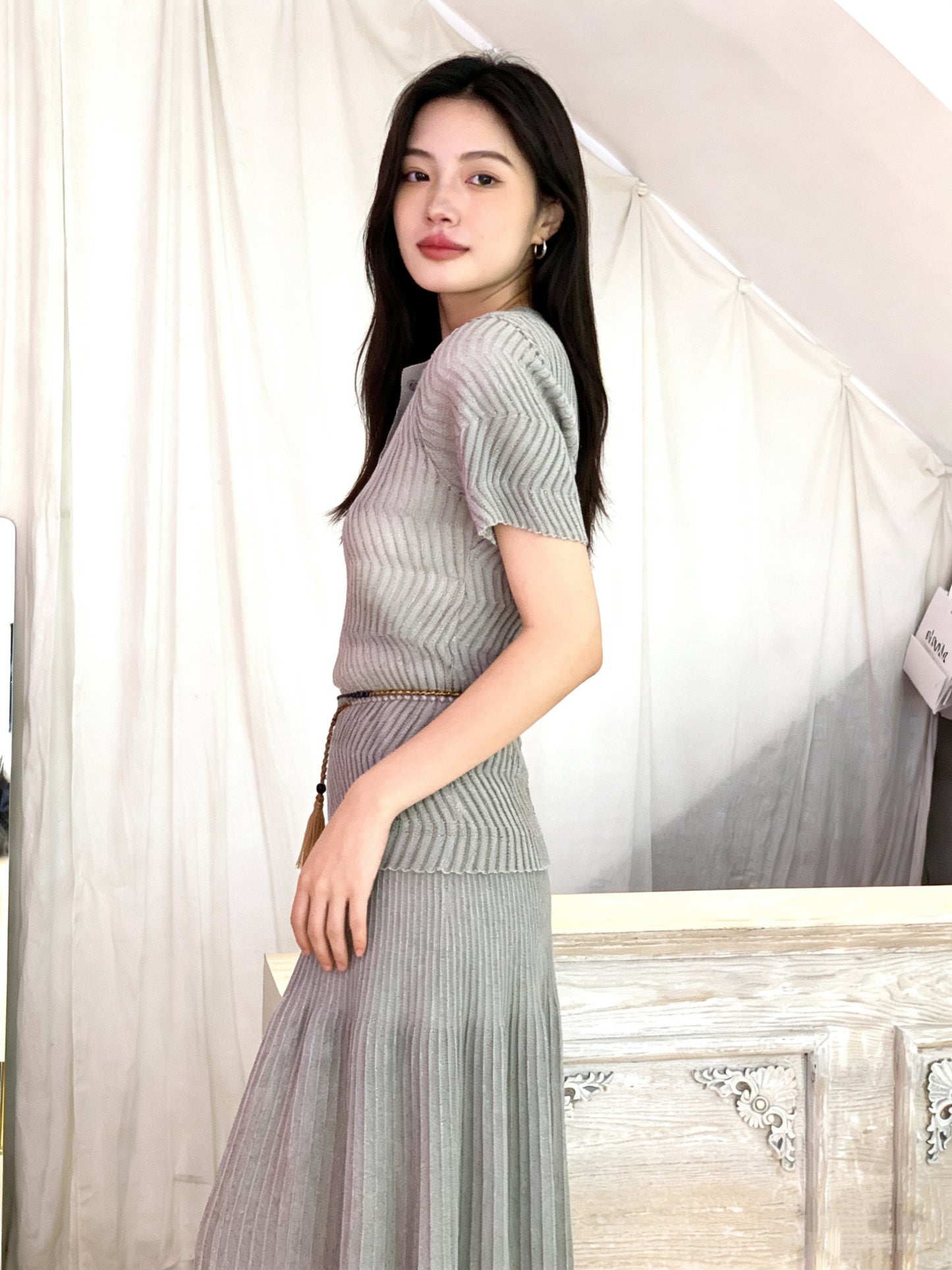 The Silver Wave Knit Dress