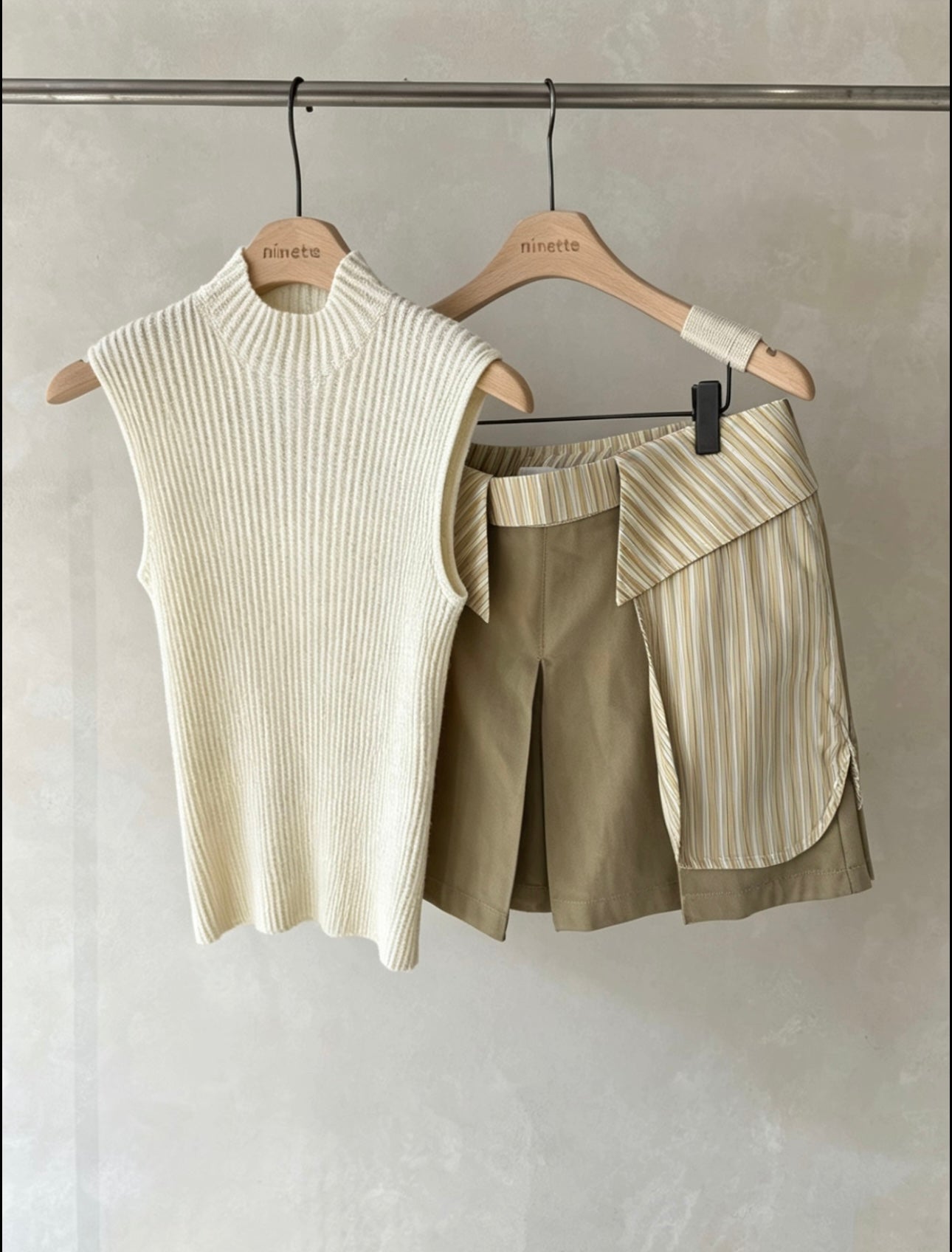 Louise Waffle-Knit Mock Neck Sleeveless Top