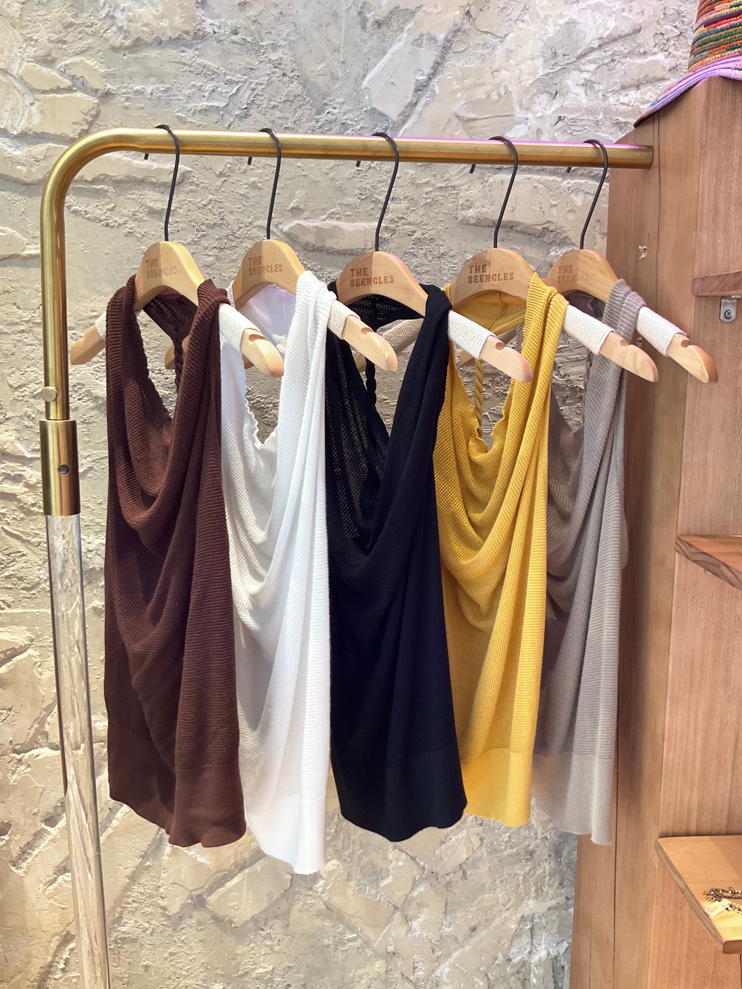 Camille Cowl Neck Knit Halter Top
