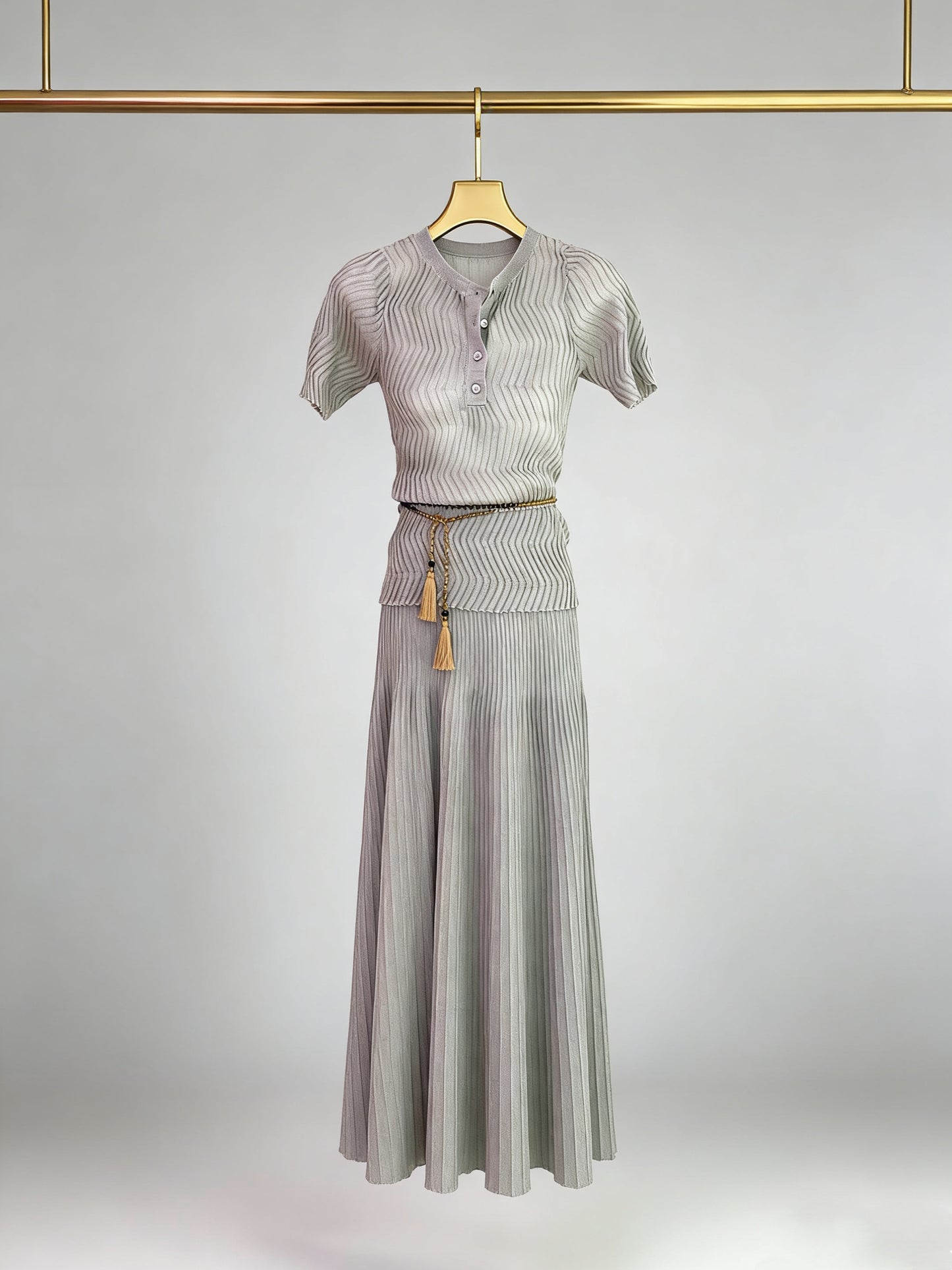 The Silver Wave Knit Dress